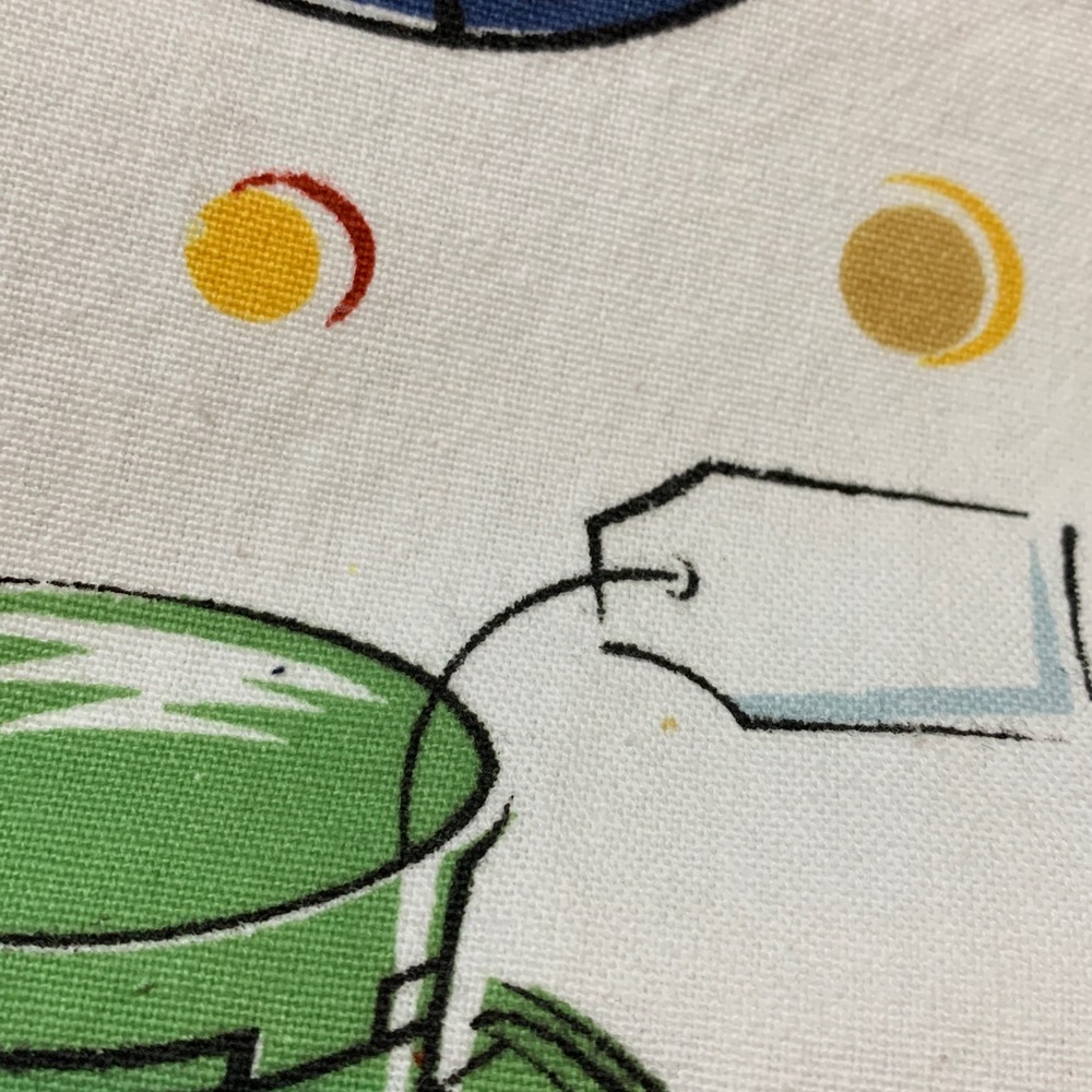 Longaberger Retro Kitchen Hand Towel with Blue Border - Picture 4 of 10